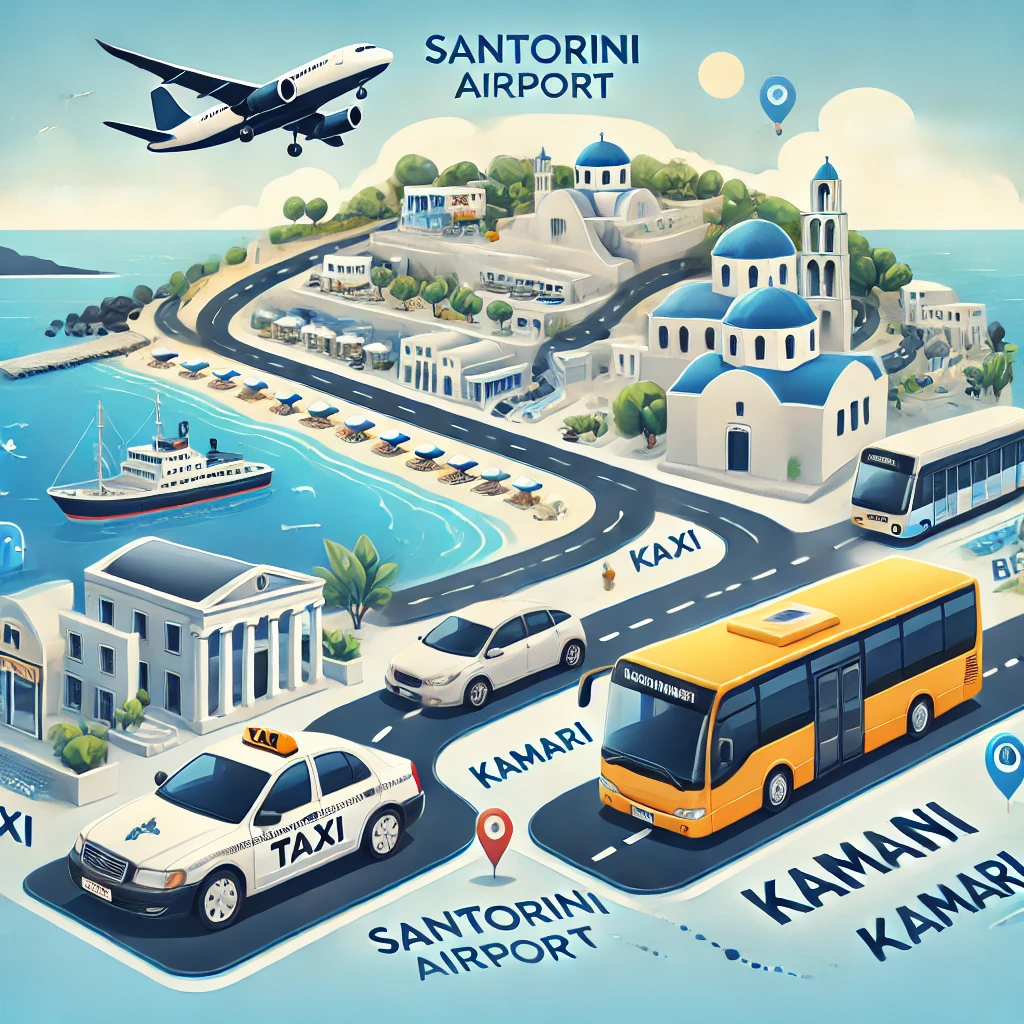 Santorini Airport to Kamari – Τρόποι μετάβασης